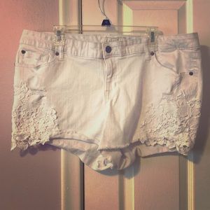 White Demin Short Shorts